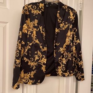 Black and Gold Blazer silky feel fabric worn only once